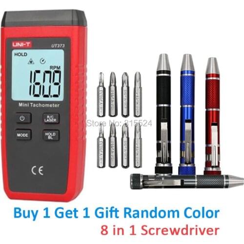 UNI-T UT373 Mini Digital Laser Tachometer LCD Display Non-Contact Tachometer RPM Speed Measurement Meter Odometer With Backlight