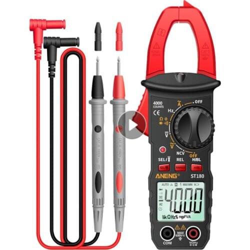 ST180 Clamp Multimeter Digital 4000 Counts AC/DC Current Clamp Ammeter Voltage Tester Car Amp Hz Capacitance NCV Ohm Tester