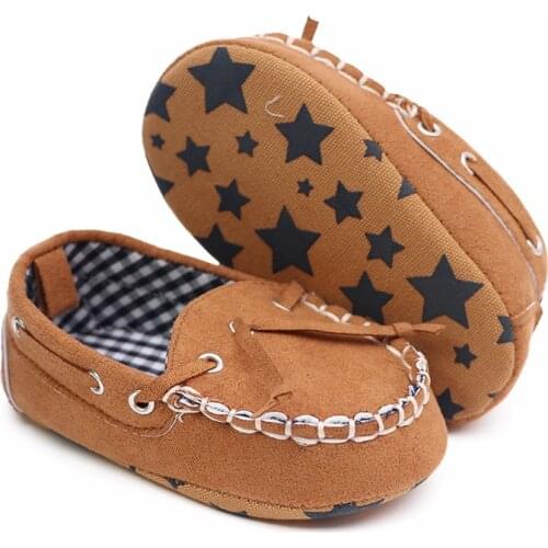 2021 Baby Shoes Boys Girls Moccasins Brown First Walker Sofe Soled Crib shoes For Newborn Children Shoes 0-18 months