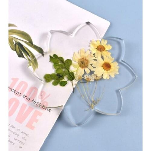 DIY Crafts Crystal Epoxy Resin Mold Lotus Coaster Tray Cup Mat Silicone Mould