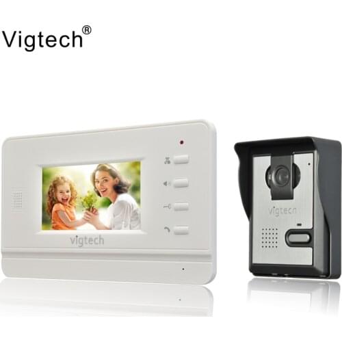 Vigtech Home Wired Cheap 4.3' inch LCD Color Video Door Phone DoorBell Intercom System IR Night vision Camera FREE SHIPPING