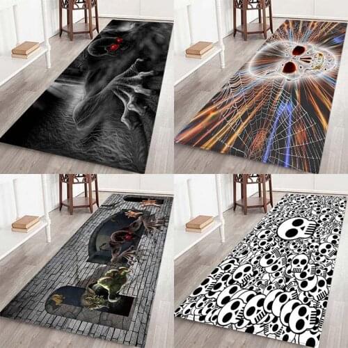 Halloween, skeletons, ghosts, spooks, flannel, home mat, bathroom mat, kitchen mat, bedside mat