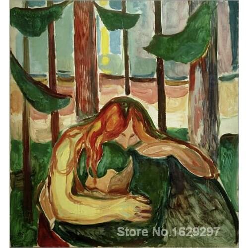 Canvas Paintings for living room Vampir im Wald Edvard Munch High quality Hand painted