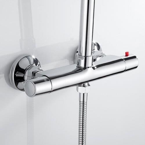Chrome Thermostatic Shower Faucets Bathroom Mixer Tap Hot And Cold Mixer Mixing Valve Bathtub Faucet