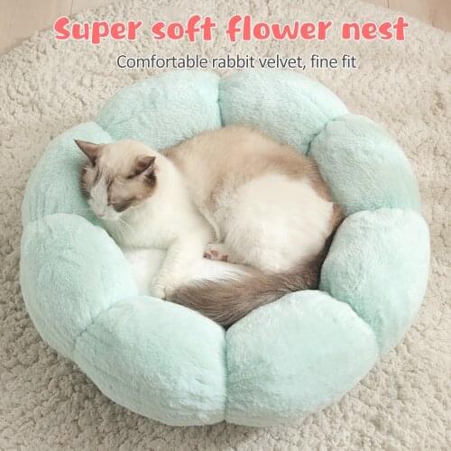 Cat Bed Super Soft Dog Beds Flower Shaped Mat Pet Puppy Bed Cushion Mat Winter Kennel Nest For Small Dog Cat