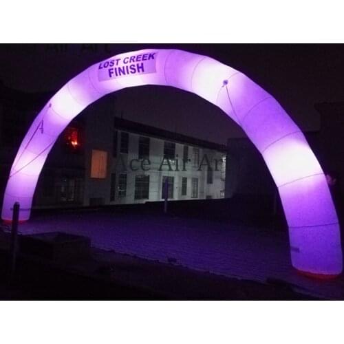 Round inflatable start line arch with led lighting for day and night advertising
