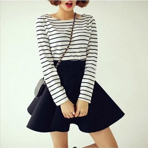 2020 Fashion Women Mini Skirts Sweety Solid Preppy Style A-Line Students Girls High Waist Super Mini Short Skirt