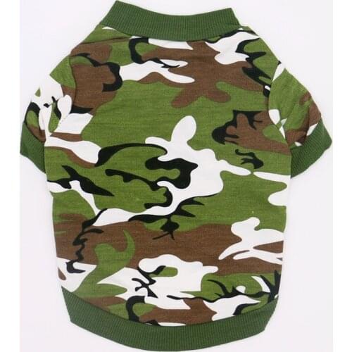 Spring And Autumn Pet Clothes Puppy Ring Cotton Camouflage T-shirt Teddy 100% Cotton