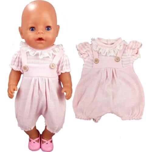 Baby doll clothes sweater jumpsuit for 18 inches doll clothes set children girl birthday gift