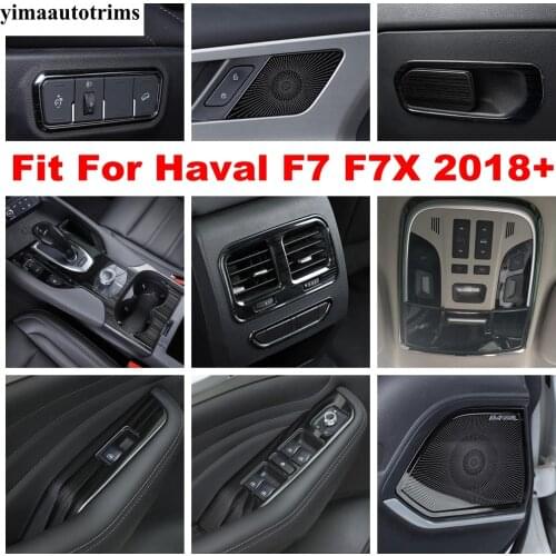 Door Speaker Window Lift Panel Dashboard AC Air Reading Light Cover Trim Stainless Steel Accessories For Haval F7 F7X 2018 -2021