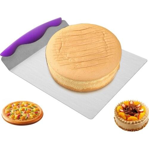 Stainless Steel Transfer Cake Tray Pastry Cake Moving Plate Bread Pizza Transfer Blade Shovel Bakeware Cake Scraper Baking Tools