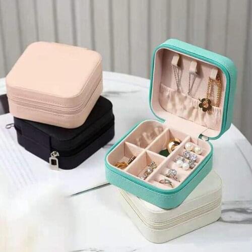 Portable mini Travel Jewelry Box Organizer Jewelry Ornaments Storage Case Earring Ring Necklace Storage Box Valentines Day Gift