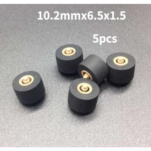 10.2mmx6.5x1.5 retractor press wheel belt pulley rubber audio pressure tape recorder cassette deck pinch roller Stereo player