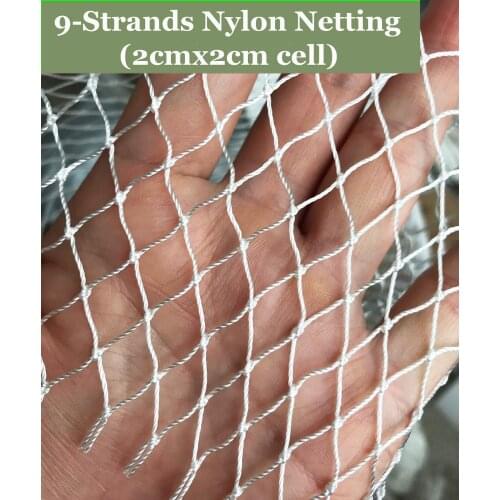 White Nylon Net,9-Strands Heavy Duty Garden Netting,Soft Nylon Mesh for Deer Chicken Fence Anti Bird Net Poultry Climbing Plant