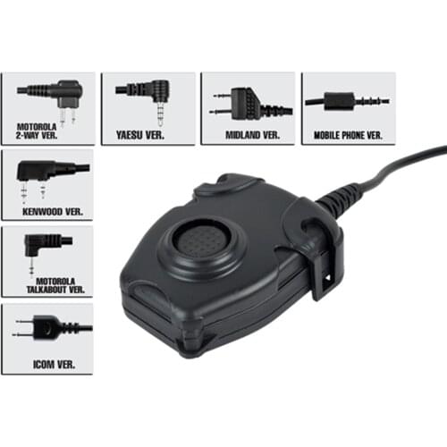 Tactical headphone headset PELTOR PTT Push To Talk Z112 Headset Adapter 1 - 2 Pin Radio Airsoft military radio use