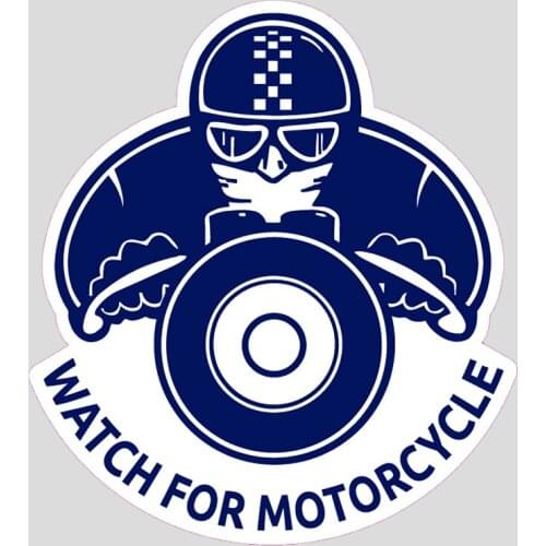 Watch for Motorcycle Vinyl Die-Cut Sticker - Truck SUV Car Sticker Bumper Motorcycle Helmet Decals Waterproof PVC