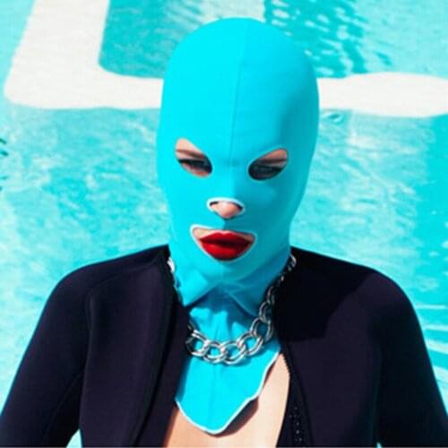 Funny Swimming Diving Facekini Waterproof Anti-UV Sunscreen Sunblock Full Face Head Neck Mask Hat Summer Swim Cap for Women Men