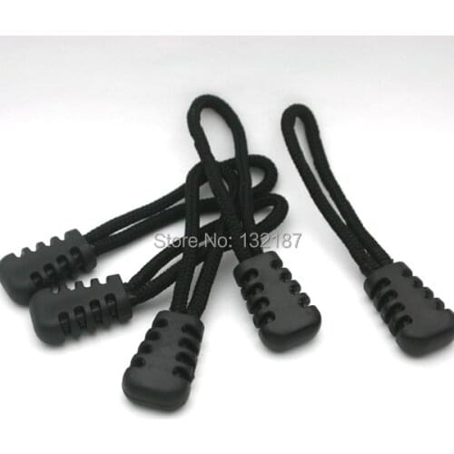 100pcs/lot slip-resistant black zipper puller black plastic puller for apparel luggage bag sportwear free shipping 007