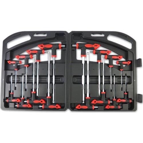 16 Pcs T-Handle Ball End Hex Key Wrench Set & T-Handle Star Wrench Set Repair Hand Tool Set