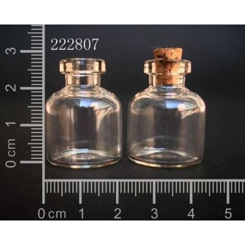 20 pcs 4ml 22x28mm Small Clear Glass Bottle Vial Pendant With Cork and Hook For Wedding Holiday Decoration Christmas Gifts