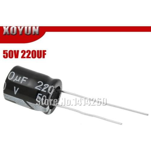20PCS Higt quality 50V220UF 10*13mm 220UF 50V 10*13 Electrolytic capacitor