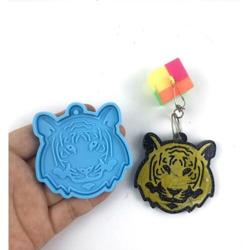 2021 New Transparent Silicone Mould Resin Decorative Craft DIY tiger keychain pendant Mold epoxy resin molds for jewelry
