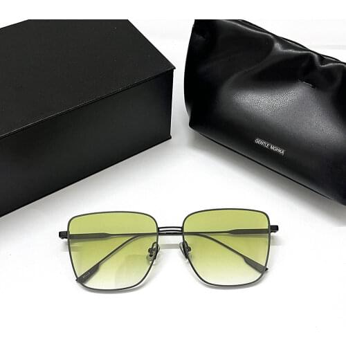 Fashion Luxury Brand Gentle Design BELLA Square Sunglasses For Women Men Vintage rimless Gradient SunGlasses With original box