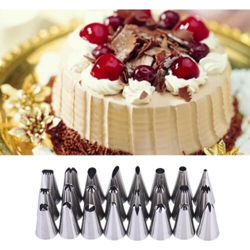 24pcs New Pastry Bag Reuseful Stainless Steel Material Cake Decorating Bag Cake Tools Piping Bag