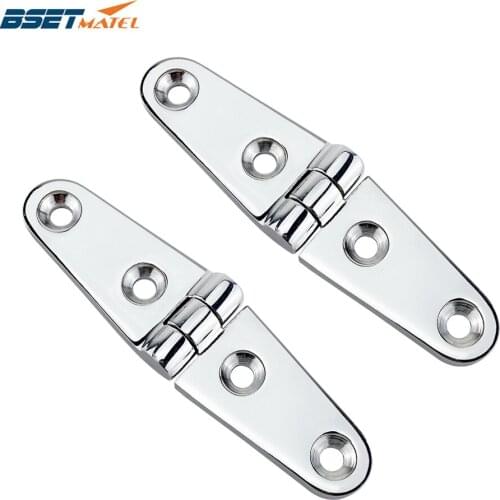 2X SS 316 marine grade 26*102mm cast Boat Caravan RV Deck Hinge Cupboard Cabinet Drawer Door Strap Butt Hinge Furniture Hardware
