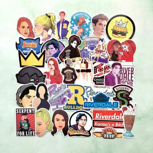 35pcs/set Funny riverdale Stickers for Suitcase Laptop Skateboard Home Decoration Car Styling Vinyl Decals waterproof stickers