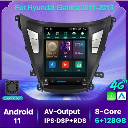 9.7" Tesla screen Car DVD Multimedia GPS Navigation Android 11 For Hyundai Elantra 2011 - 2016 4G LTE WIFI BT Carplay Auto DSP