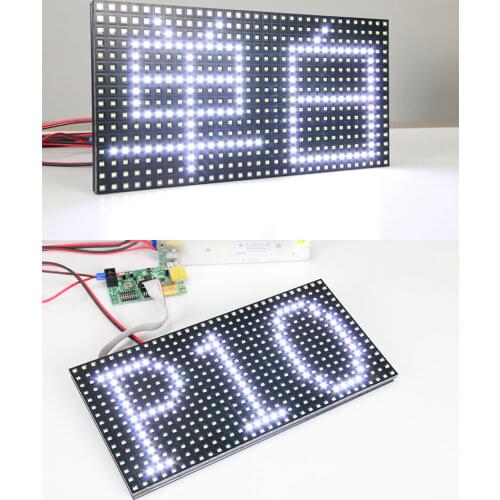 Free shipping wholesale p10 white color outdoor led module 32*16 pixel waterproof for scrolling message led display sign