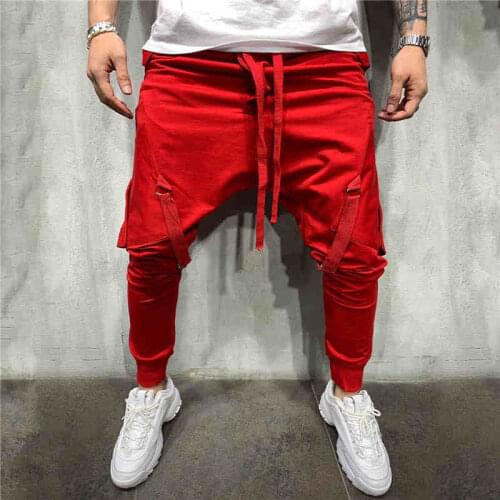 Gothic Men Cargo Pants Slim Fit Casual Jogger Pocket Sweatpants Skinny Slim Gym Pants Sports Drawstring Long Pants Men Clothing