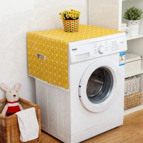 Geometric Refrigerator organizer Cloth Single Door Refrigerator Dust Cover Pastoral Double Open washing machine cover