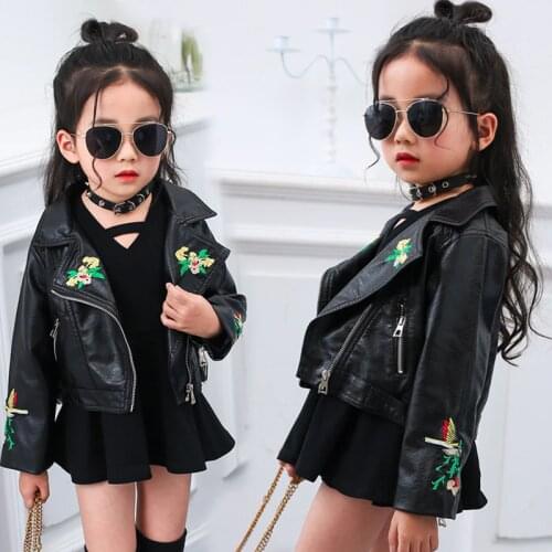 Dangdangshu Autumn Kids Jacket Pu Leather Girls Jackets Clothes Children Outerwear For Baby Girl Cartoon Clothing Coats Costume