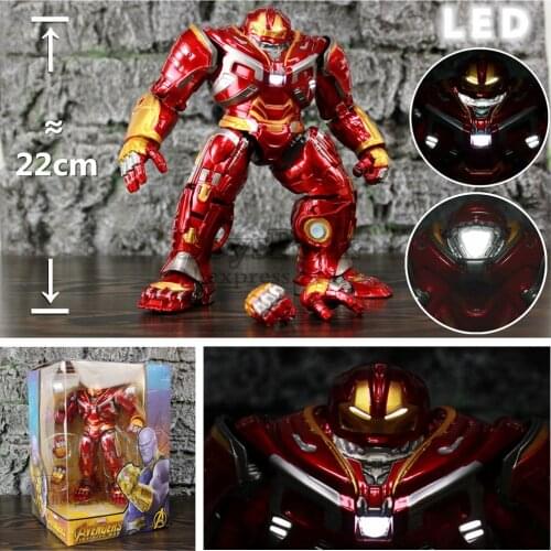 Marvel Avenger Hulk buster Mark44 22cm Action Figure LED Light Tony Stark Iron Man Legends Infinity War Endgame ZD Toys Doll