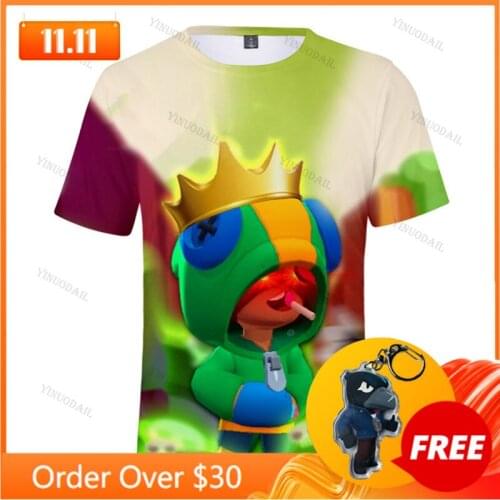 Crown 2021 Boys Girls Shoot Childrens Crow Browlers 3D Print T-shirt Womens Clothing Shirtss Women Kids Leon Tops