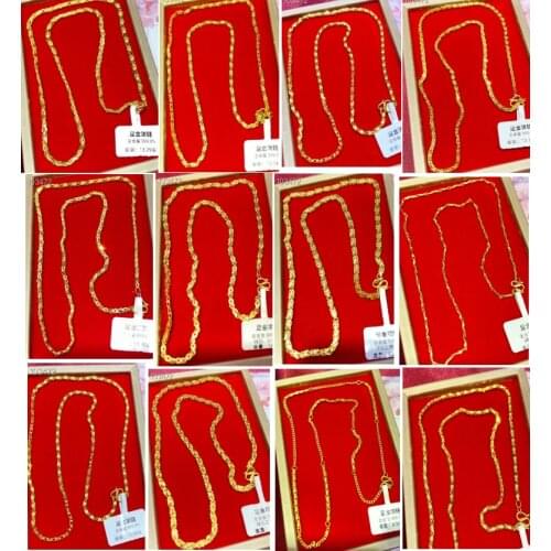 HX 24K Pure Gold Necklace Real AU 999 Solid Gold Chain Brightly Simple Upscale Trendy Classic Fine Jewelry Hot Sell New 2020