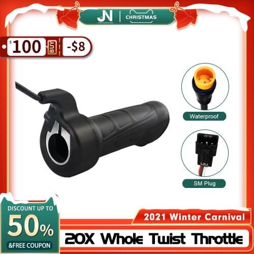 JN Ebike WUXING 20X Right Hand Whole Twist Throttle 12V-72V 3 Pin Waterproof Plug For Scooter Electric Bicycle Conversion Kit
