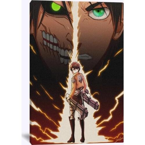 Canvas Pictures Eren Jaeger Attack On Titan Home Decoration Paintings Anime Poster HD Prints Wall Art Modular Living Room Framed