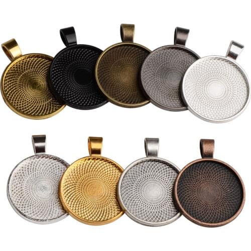 LFPU 10pcs 25mm Glass Cabochon Settings Jewelry Accessories Blank Cameo Base Trays Bezels Jewelry Fit DIY Fashion Jewelry Making