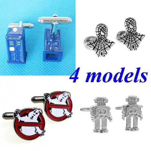 Fashion Robot Ghost Police Box Cufflink Cuff Link 1 Pair Free Shipping Biggest Promotion