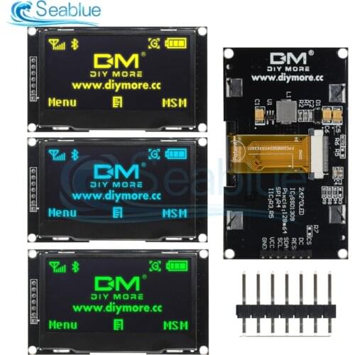 2.4" 2.42 inch 128x64 OLED LCD Display Module SSD1309 12864 With 7 Pin SPI/IIC I2C Serial Interface For Arduino UNO R3 C51