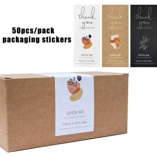 30 Pcs/Pack Thank You Seal Stickers Waterproof Adhesive Labels 6*15 Cm Packaging Stickers for Small Business Gift Decor Stickers