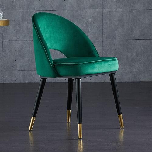 Nordic luxury dining chair стулья для кухни modern minimalist home dining chair backrest stool makeup nail chair pink green