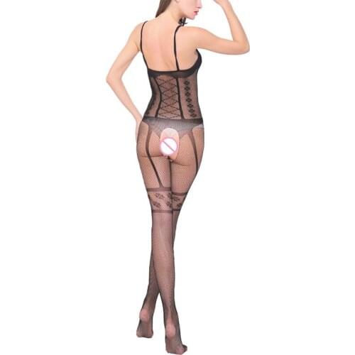 New high quality Sexy Lingerie Mesh Fishnet Body Stocking Hollow Out Sexy Underwear Open Crotch Sexy Costume Erotic Dress