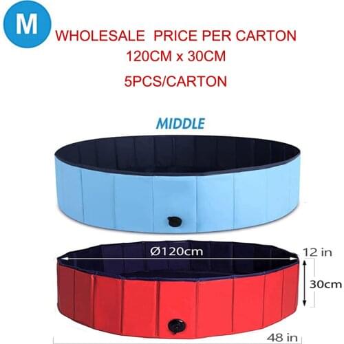 Wholesale price | Dog Pet Swimming Pool | Blue or Red | 120 x 30CM | 47.3 x 12 inch | 5PCS per carton | Factory price