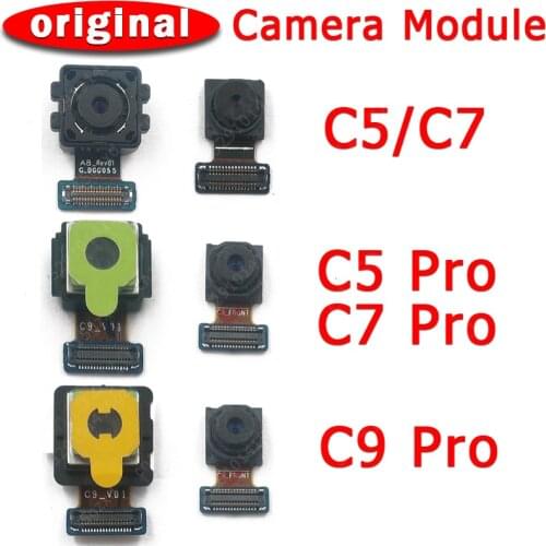 Original Front and Rear Back Camera For Samsung Galaxy C5 C7 C9 Pro Main Facing Camera Module Flex Cable Replacement Spare Parts