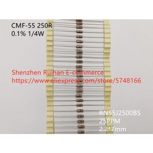 Original new 100% CMF-55 250R 0.1% 1/4W RN55J2500BS 25PPM 2.2*7mm high precision metal film resistor (Inductor)
