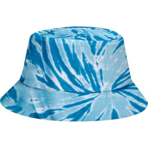 38# Fashion Men Women 3d Print Tie Dyed Bucket Hat Unisex Bob Caps Hip Hop Gorros Men Women Summer Fisherman Cap Boonie Hat